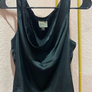 Elie Tahari Black Satin Tank Top